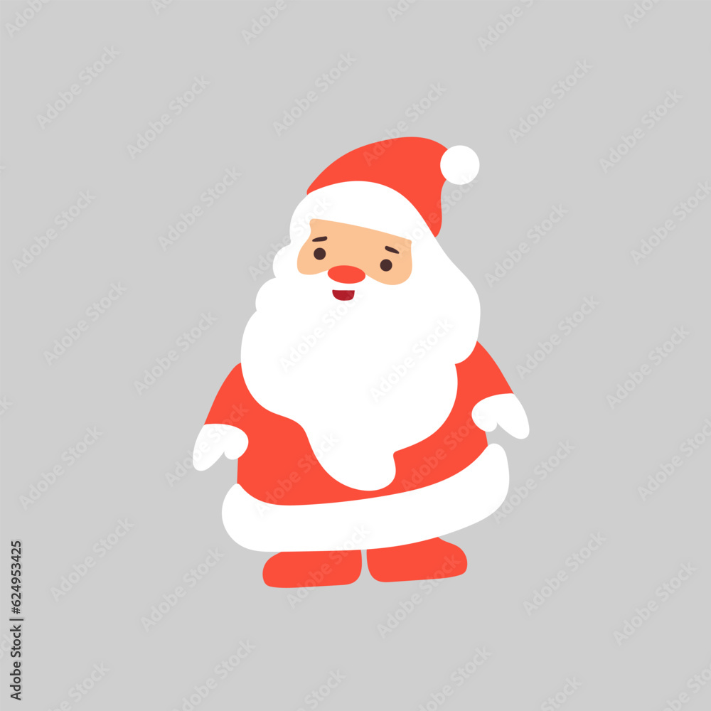 Santa Claus. Cartoon holiday character on grey background. Santa Claus. Cartoon holiday character on grey background.