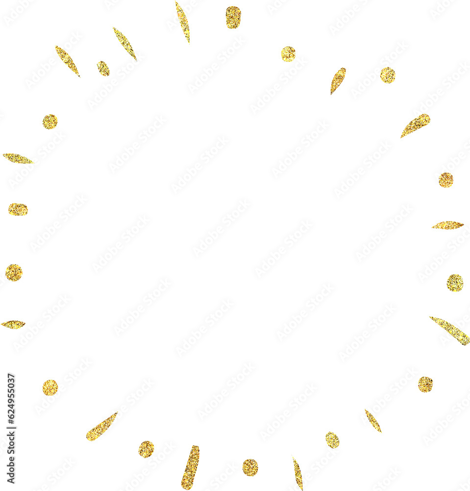 Golden circle frame with shiny glitter Golden circle frame with shiny glitter