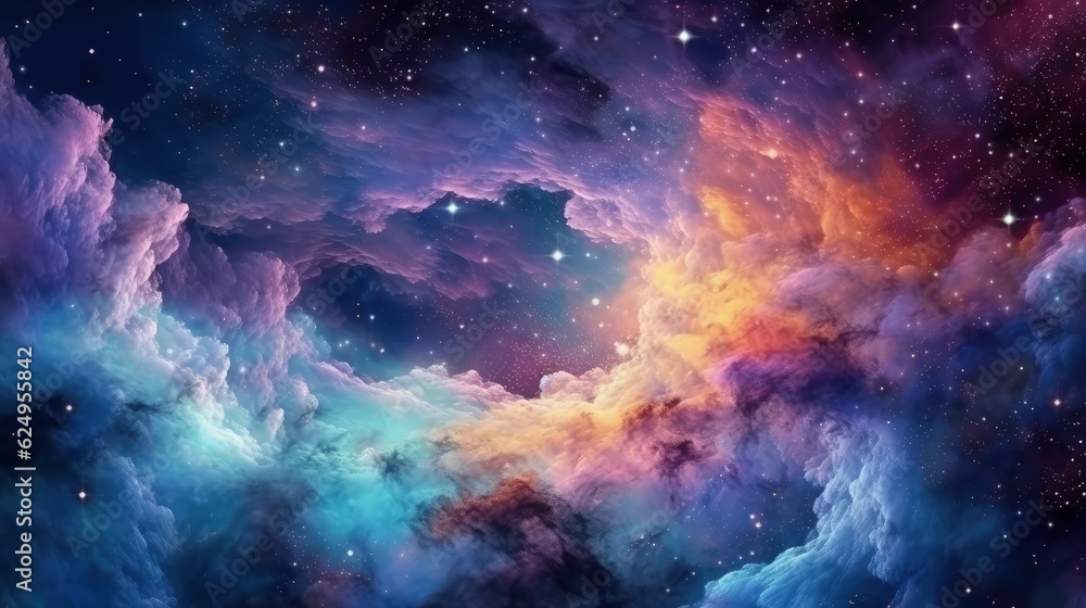 Colorfu space galaxy cloud nebula. Digital ai art Colorfu space galaxy cloud nebula. Digital ai art