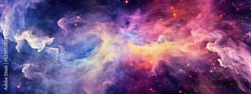 Colorful space galaxy cloud  nebula. Abstract background. Generative AI
