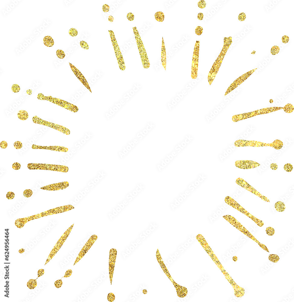 Golden circle frame with shiny glitter Golden circle frame with shiny glitter