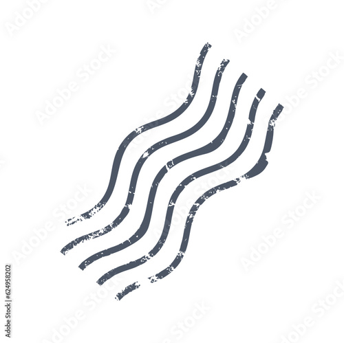 Wavy lines sketch on postal stamp, ink postage. Postage mark template, rubber vintage stamp, grunge postmark design, mailing card seal