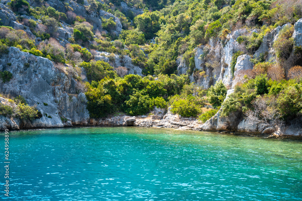 Ancient ruins on the shores of Kekova Island. Antalya, Turkey. Ancient ruins on the shores of Kekova Island. Antalya, Turkey.