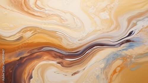 Colorful pastel swirl of brown and beige marble, abstract background. Generative AI