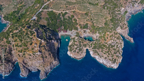 Turquoise sea and rocks at Gazipasa Beach. photo