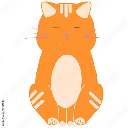 cat 2d drawing  on white background