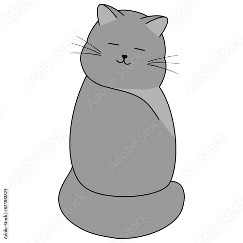 cat 2d drawing  on white background