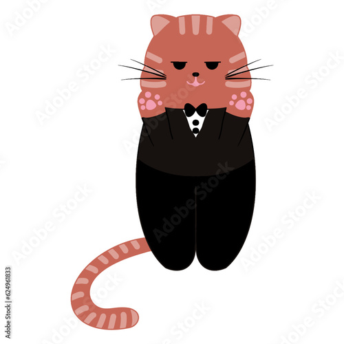 cat 2d drawing  on white background