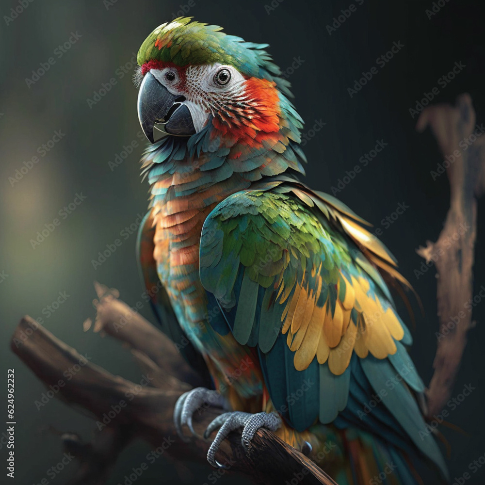 blue and yellow macaw parrot generative AI blue and yellow macaw parrot generative AI