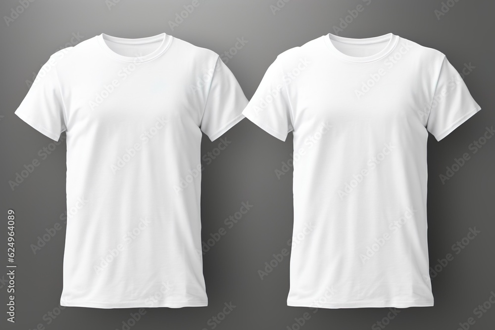 T-shirt mockup. White blank t-shirt front and back views. male clothes wearing clear attractive apparel tshirt models template | Generative AI T-shirt mockup. White blank t-shirt front and back views. male clothes wearing clear attractive apparel tshirt models template | Generative AI
