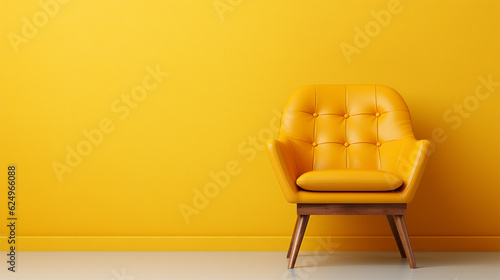 yellow armchair in a room
