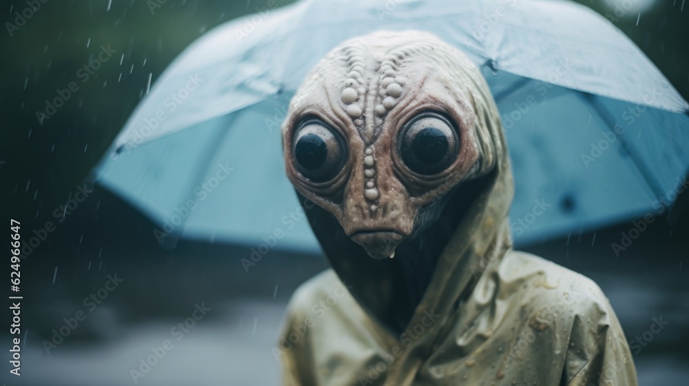 Fototapeta premium Alien Enigma: Mysterious Creature from Another World Generative AI