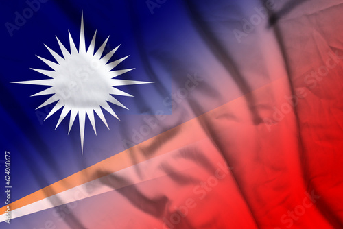 Marshall Islands and Taiwan national flag international negotiation TWN MHL photo