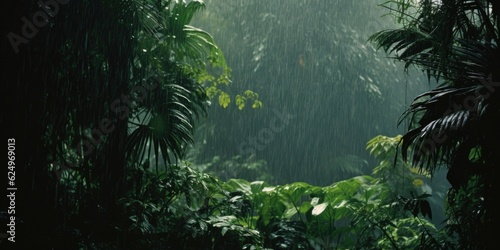 Empty Rainy Rainforest Generative AI