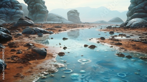 Water Alien Planet Landscape Captured in a Photograph Generative AI