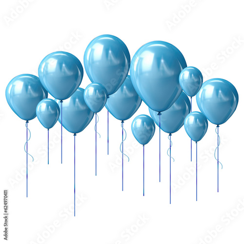 Group of blue balloons  party balloons  celebration isolated