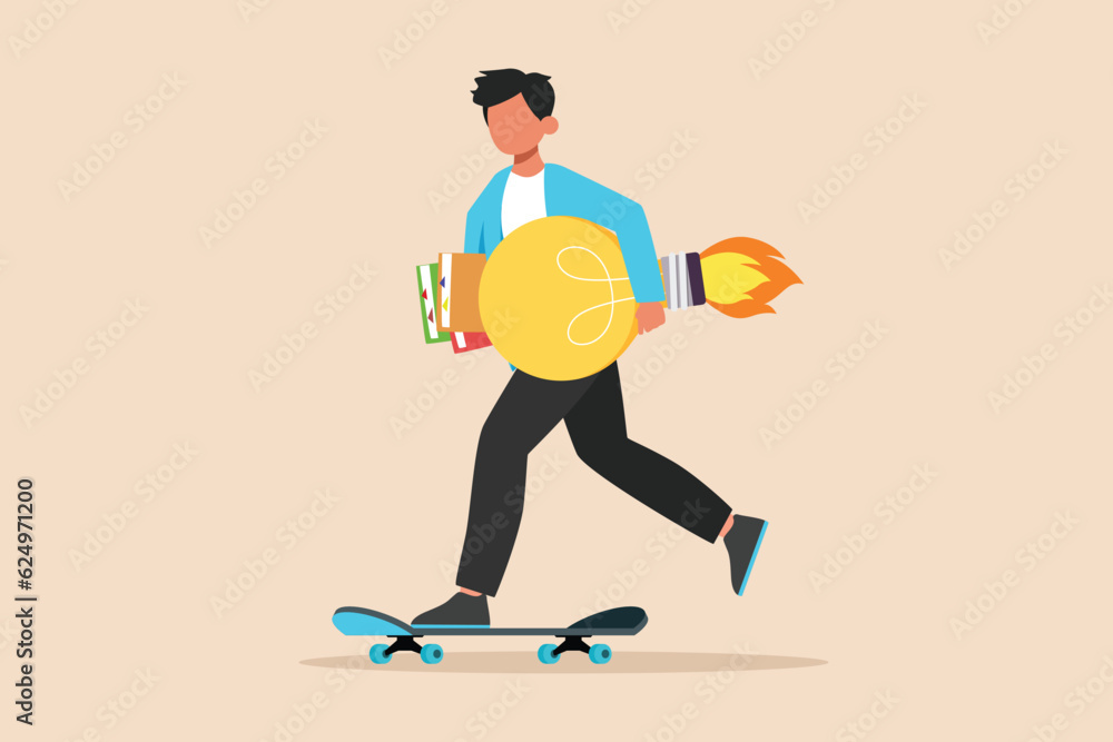 Concept of productivity boosting. Vector colorful illustration.