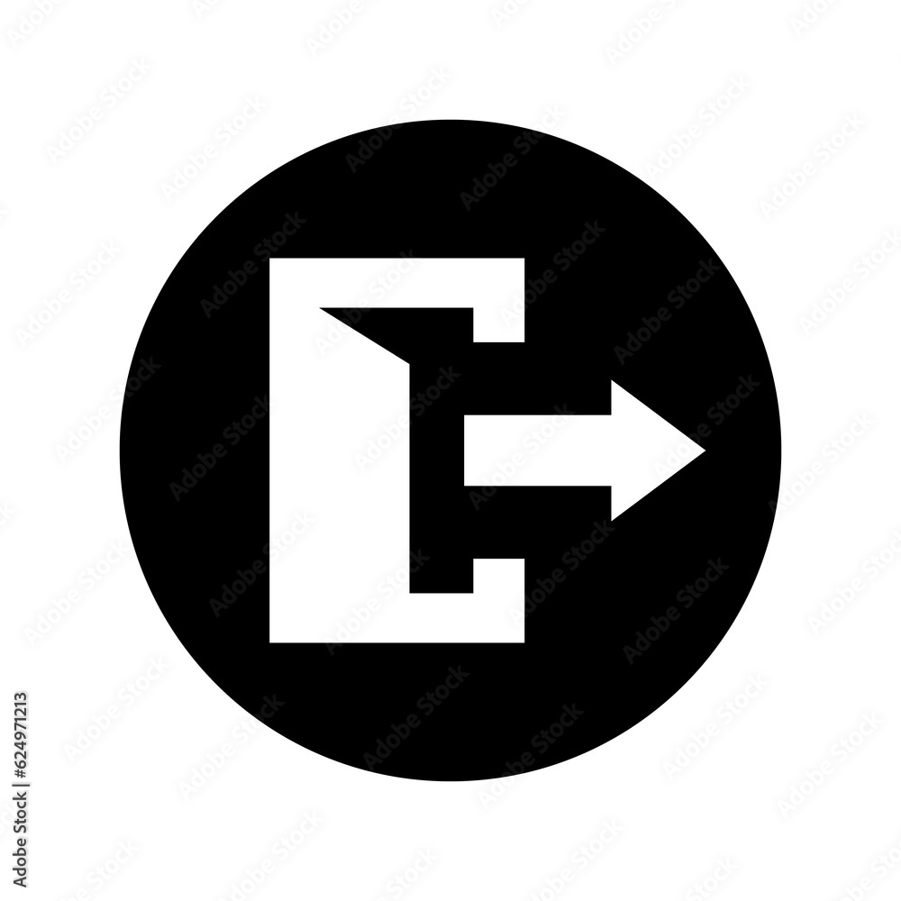 Logout icon. Exit Vector in trendy flat style. Flat Web Mobile Icon, Sign, Symbol, Button, Element - Vector illustration. isolated on white background Logout icon. Exit Vector in trendy flat style. Flat Web Mobile Icon, Sign, Symbol, Button, Element - Vector illustration. isolated on white background