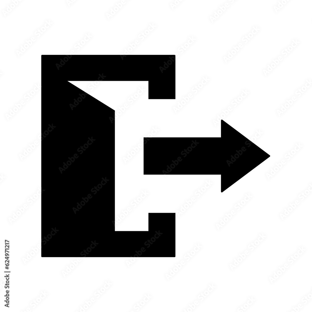 Logout icon. Exit Vector in trendy flat style. Flat Web Mobile Icon, Sign, Symbol, Button, Element - Vector illustration. isolated on white background Logout icon. Exit Vector in trendy flat style. Flat Web Mobile Icon, Sign, Symbol, Button, Element - Vector illustration. isolated on white background