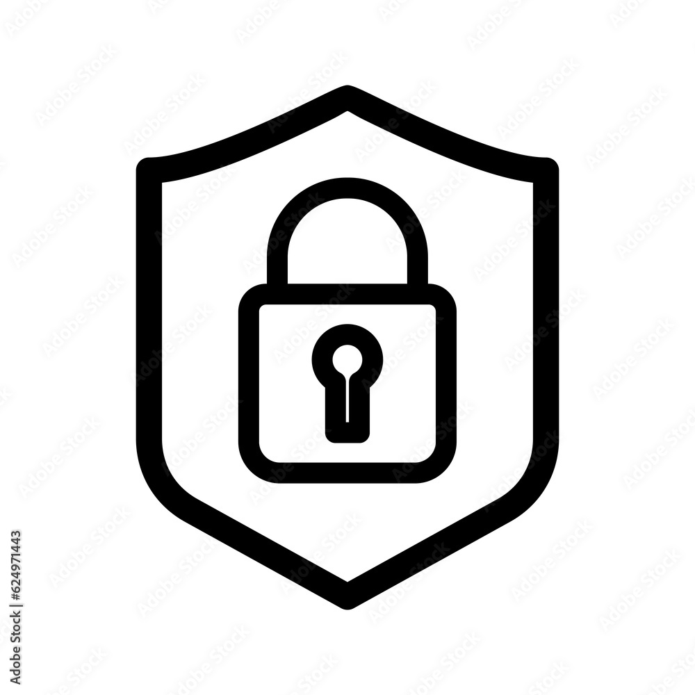 Protection icon vector. Padlock icon isolated on white background Protection icon vector. Padlock icon isolated on white background