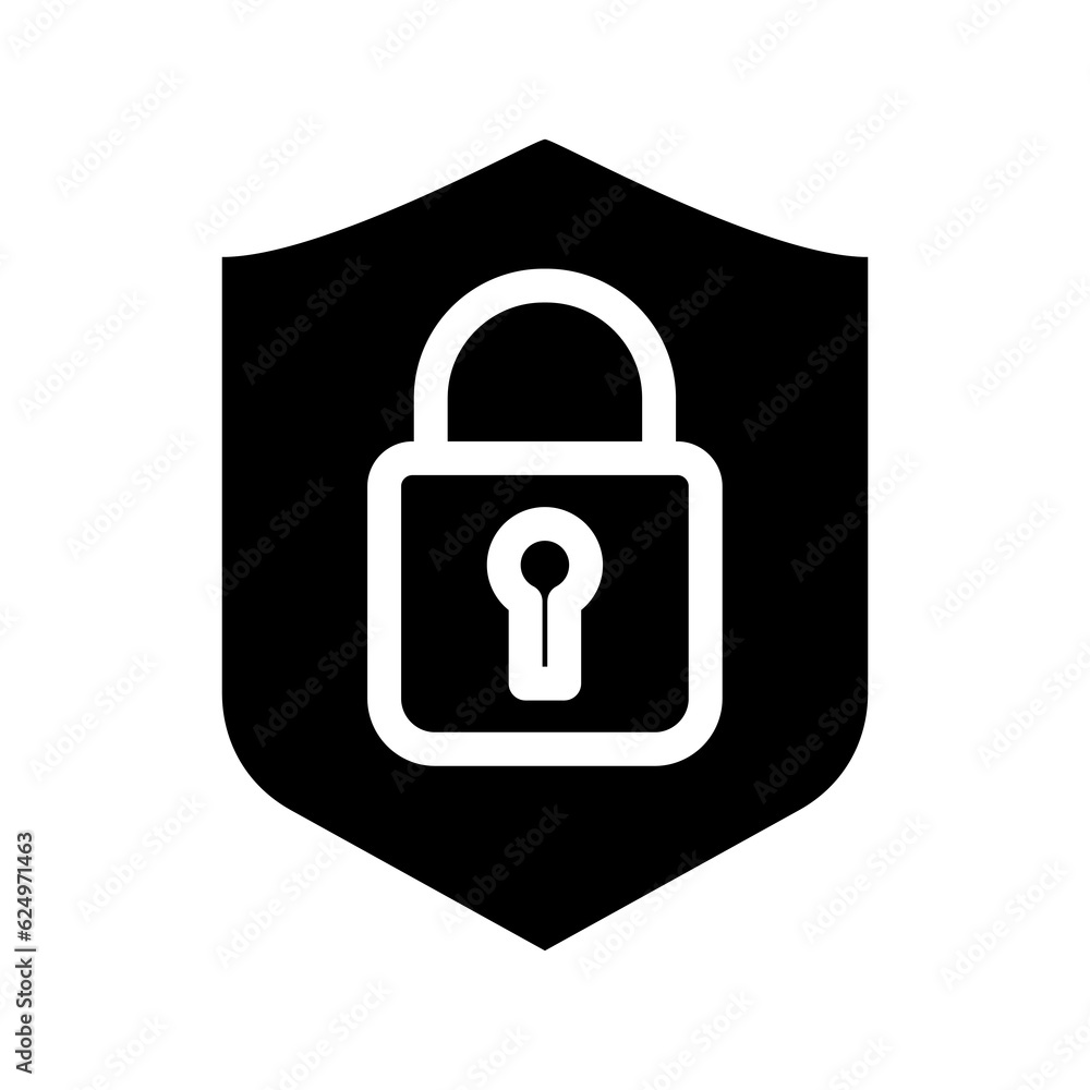 Protection icon vector. Padlock icon isolated on white background Protection icon vector. Padlock icon isolated on white background
