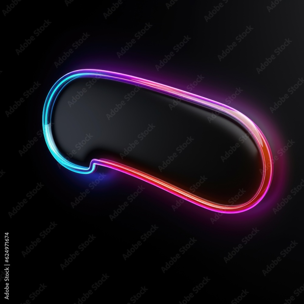 Luminous Conversations: Creative Neon Speech Bubble Icon 3D Render Isolated on Black Background Generative AI Luminous Conversations: Creative Neon Speech Bubble Icon 3D Render Isolated on Black Background Generative AI