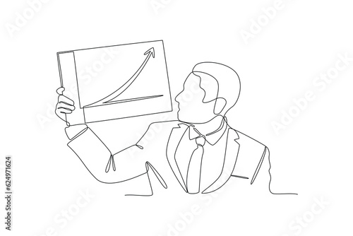 Single one line drawing concept of productivity boosting. Continuous line draw design graphic vector illustration.