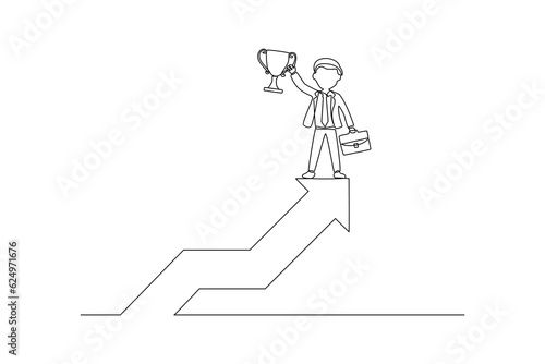 Single one line drawing concept of productivity boosting. Continuous line draw design graphic vector illustration.