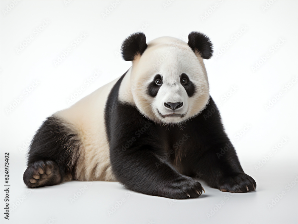 Giant panda lay on a white background Giant panda lay on a white background