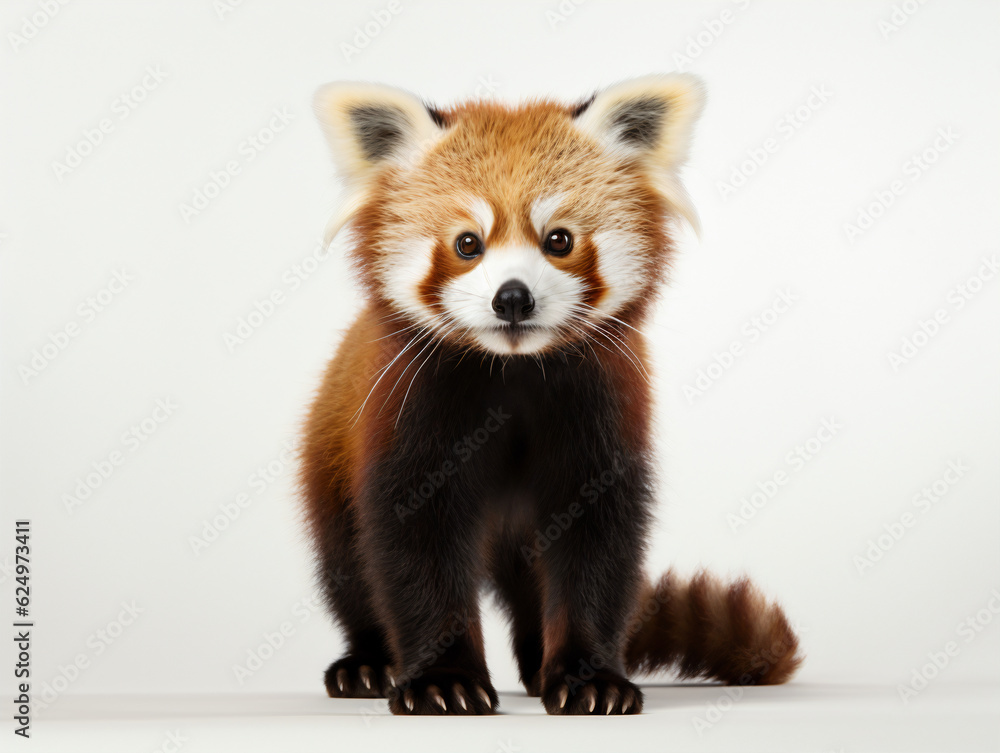 Red Panda looking at the camera on a white background Red Panda looking at the camera on a white background