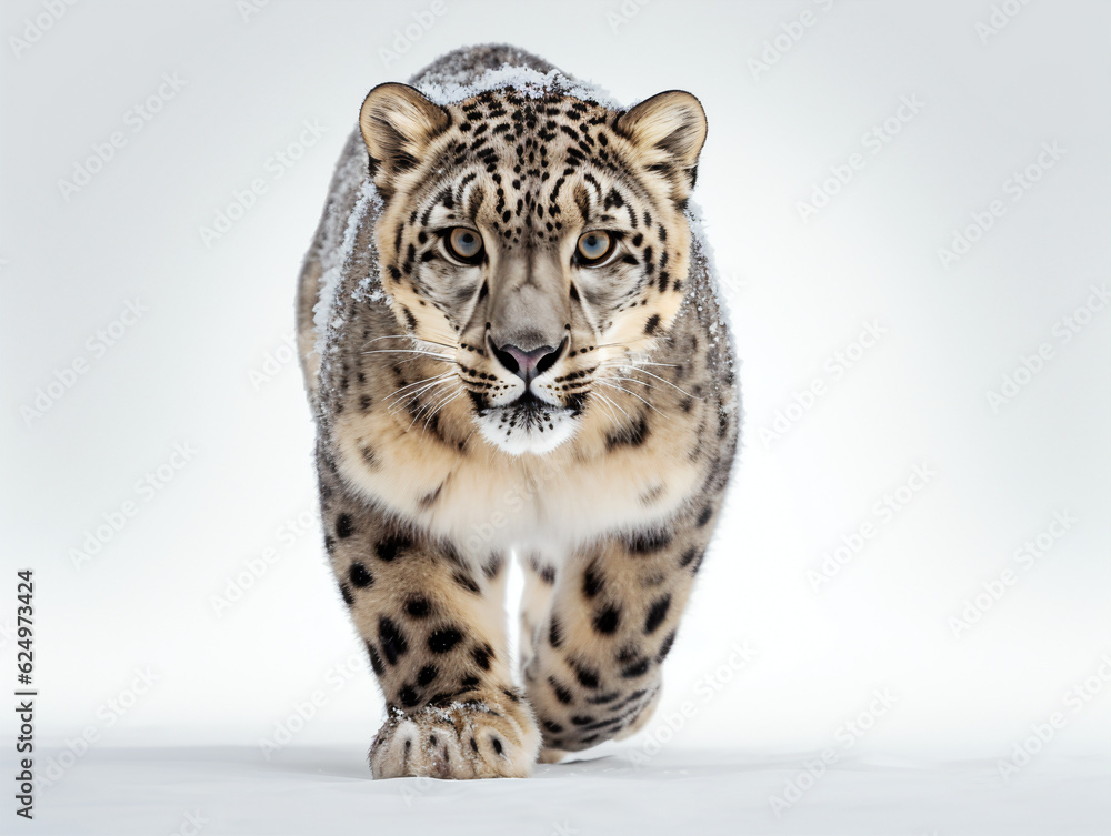 Fototapeta premium Snow Leopard xxx on a white background