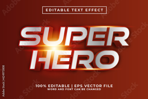 Super Hero 3d Editable Text Effect Cartoon Style Premium Vector