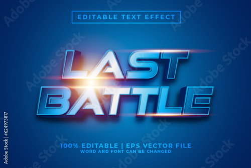 Last Battle 3d Editable Text Effect Cartoon Style Premium Vector