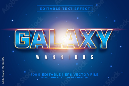 Stampa su tela Galaxy Warriors 3d Editable Text Effect Cartoon Style Premium Vector
