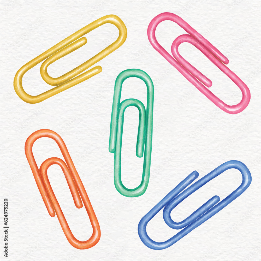 Premium Vector  Stationery set of paper clips pins and paper holders vector