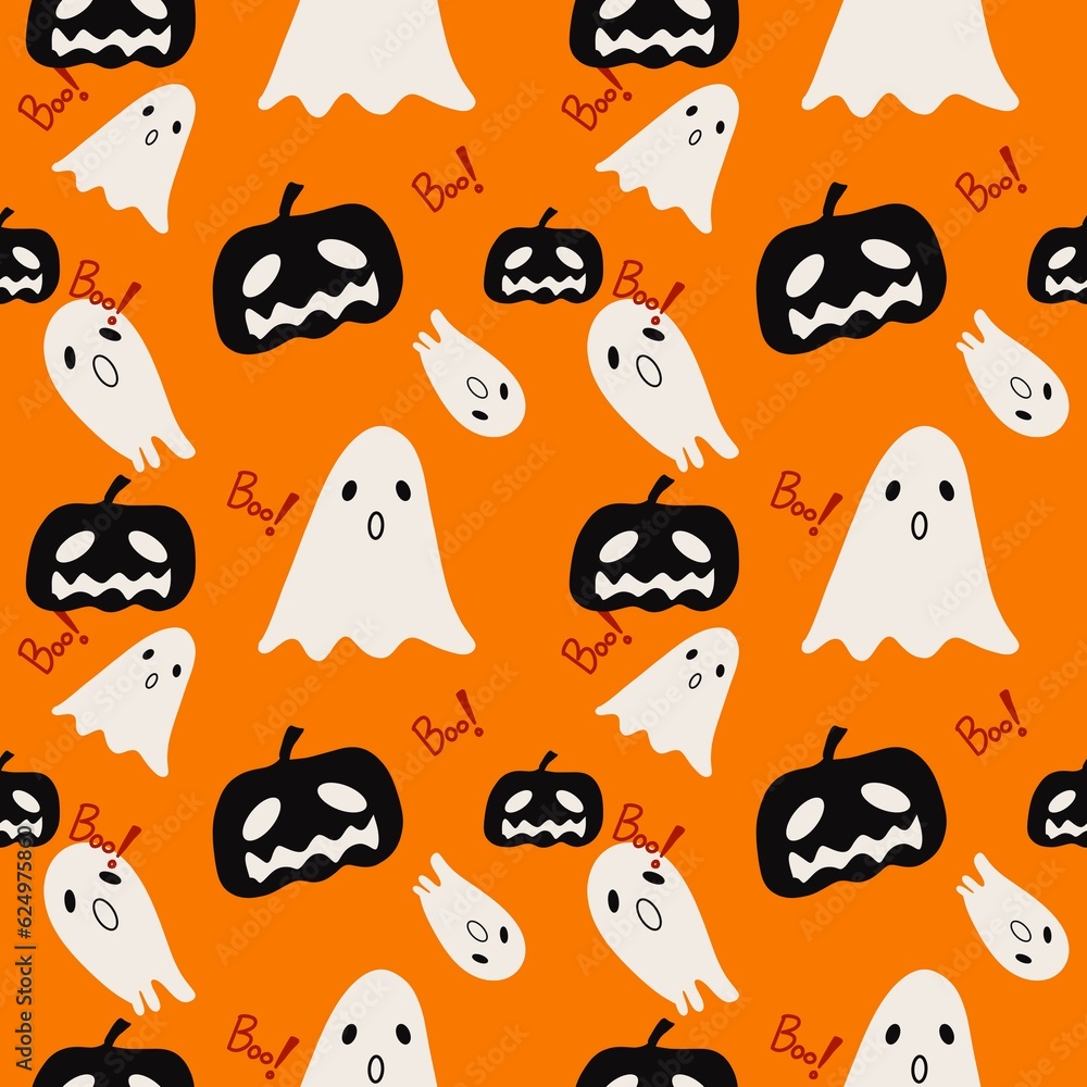 Halloween fabric pattern. hand drawn can be used in fashion decoration design. Bedding, curtains, tablecloths Halloween fabric pattern. hand drawn can be used in fashion decoration design. Bedding, curtains, tablecloths