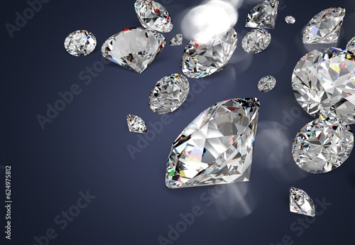 Brilliant clean shine Diamond on black Background