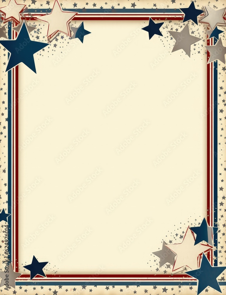 Background with stars and American flag colors, theme for American holidays. Generative AI Background with stars and American flag colors, theme for American holidays. Generative AI