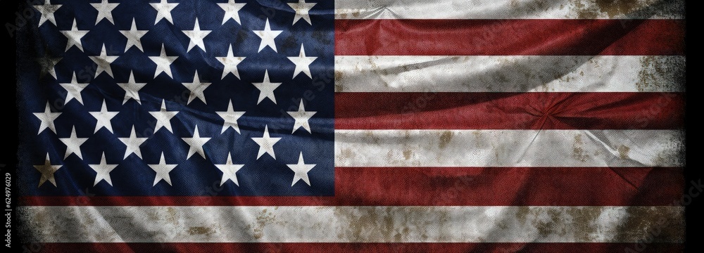 Background with American flag, patriotism concept. Generative AI