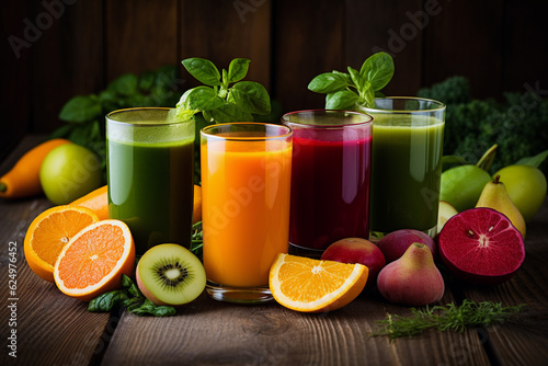 various fruit juices, generative ai