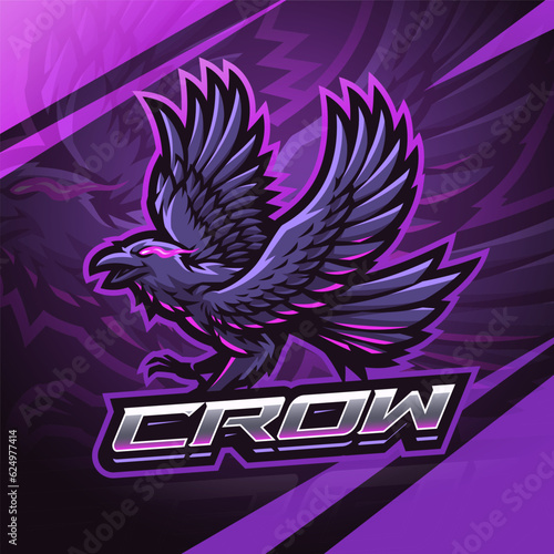 Crow esport mascot logo design