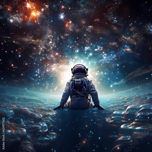 Stellar Serenity: Floating Astronauts Amidst the Cosmos