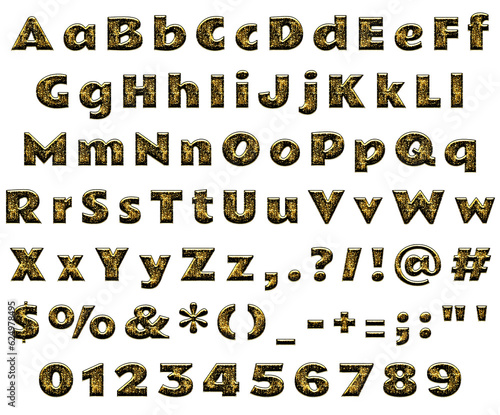 Alphabet  Set  Letters  Numbers  Letter ..Number  Decorative  Fancy  Fun  Font  3D ..Text  ABC  Gold  Glitter  Shiny