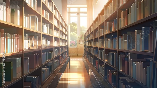 図書館の風景,Generative AI AI画像