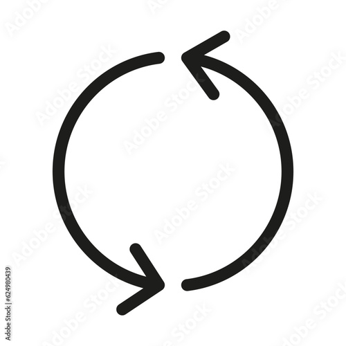 Round rotation arrow icon. Recycle symbol. Two arrow circle. Vector illustration. EPS 10.