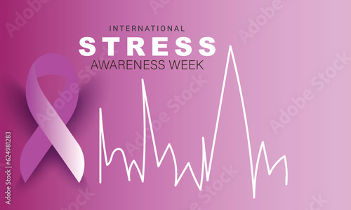 International Stress Awareness week. background, banner, card, poster, template. Vector illustration.