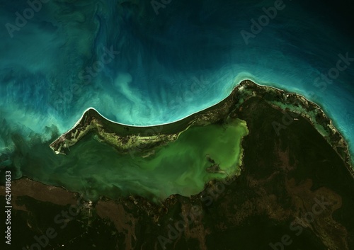 imagén satelital de la Isla Holbox, México photo