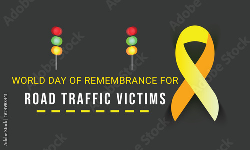 World day of remembrance for road traffic victims. background, banner, card, poster, template. Vector illustration.