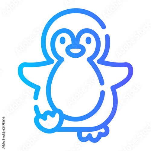 Slika na platnu penguin Line Gradient Icon