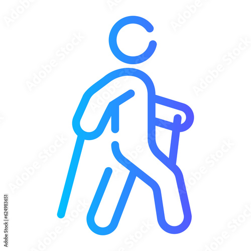 walking Line Gradient Icon